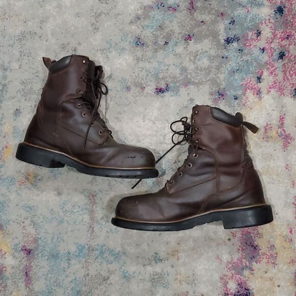 Red Wings 4200 High Steel Toe Boots in Brown Leather Size 10 main image 7